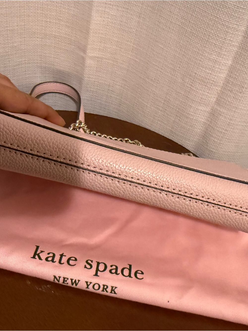kate spade Pink Pebbled Leather Chain Crossbody - Picture 6 of 6